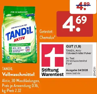 Aldi Süd TANDIL Vollwaschmittel Angebot