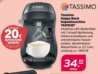 NETTO Tassimo, bosch happy black kapselmaschine tas102e Angebot