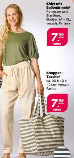 NETTO Shirt mit ballonärmeln oder shopper-tasche Angebot