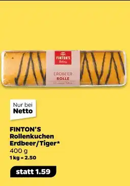 NETTO Finton's bakery rollenkuchen erdbeer/tiger Angebot