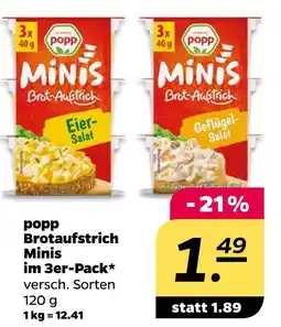 NETTO Popp brotaufstrich minis im 3er-pack Angebot