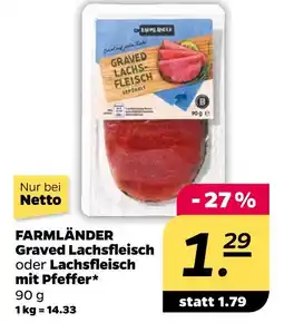 NETTO Farmländer graved lachsfleisch oder lachsfleisch mit pfeffer Angebot