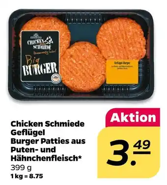 NETTO Chicken schmiede geflügel burger patties aus puten- und hähnchenfleisch Angebot