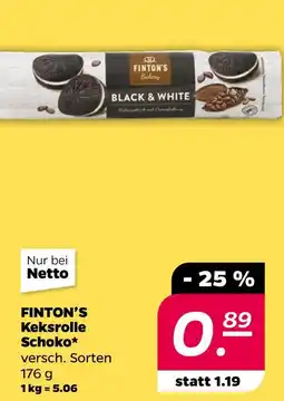 NETTO Finton's keksrolle schoko Angebot