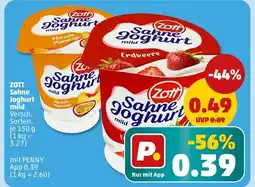 PENNY Zott sahne joghurt mild pfirsich-maracuja oder erdbeere Angebot