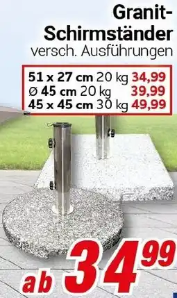 CENTERSHOP Granit Schirmständer Angebot