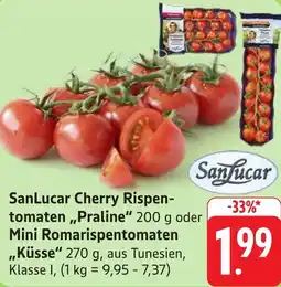 Gebauer's SanLucar Cherry Rispentomaten ,,Praline" oder Mini Romarispentomaten ,,Küsse" Angebot