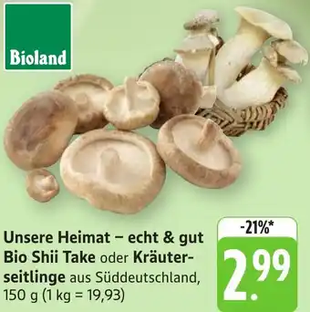 Gebauer's Unsere Heimat - echt & gut Bio Shii Take oder Kräuterseitlinge Angebot