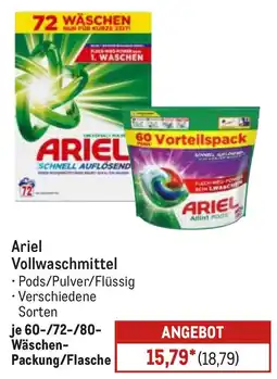 METRO Ariel Vollwaschmittel Angebot
