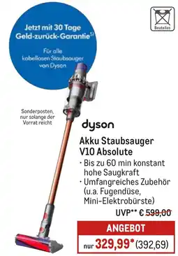 METRO dyson Akku Staubsauger V10 Absolute Angebot