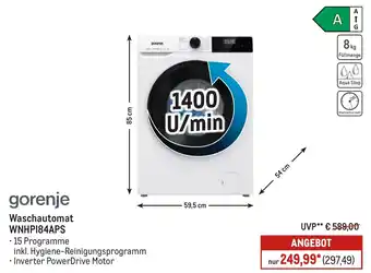 METRO gorenje Waschautomat WNHPI84APS Angebot