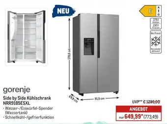 METRO gorenje Side by Side Kühlschrank NRR9185ESXL Angebot