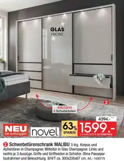 Zurbrüggen novel Schwebetürenschrank MALIBU 3-trg. Angebot
