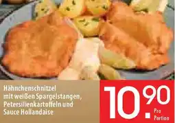 Zurbrüggen Hähnchenschnitzel mit weißen Spargelstangen, Petersilienkartoffeln und Sauce Hollandaise Angebot