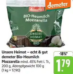 Gebauer's Unsere Heimat - echt & gut demeter Bio-Heumilch Mozzarella Angebot