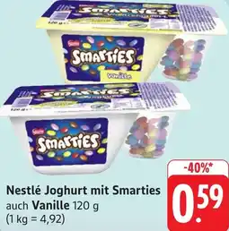 Gebauer's Nestlé Joghurt mit Smarties auch Vanille Angebot