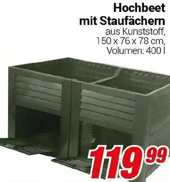 CENTERSHOP Hochbeet mit Staufächern Angebot