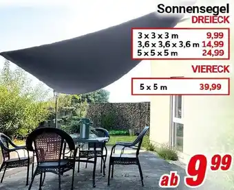 CENTERSHOP Sonnensegel DREIECK Angebot