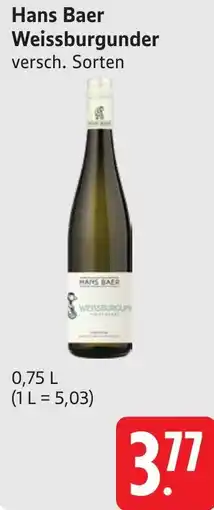 Gebauer's Hans Baer Weissburgunder Angebot