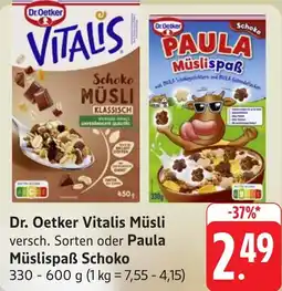 Gebauer's Dr. Oetker Vitalis Müsli oder Paula Müslispaß Schoko Angebot