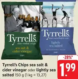 Gebauer's Tyrrell's Chips sea salt & cider vinegar oder lightly sea salted Angebot