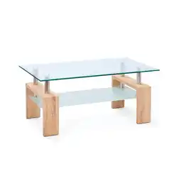 Netto Marken-Discount Inter Link Couchtisch Dana aus Glas und Holz in Sonoma Eiche Nachbildung Angebot