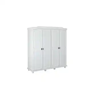 Netto Marken-Discount Inter Link Bauernschrank Hedda 4 Türen aus Kiefer Massivholz weiss lackiert Angebot