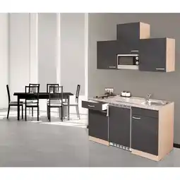 Netto Marken-Discount Respekta Küchenzeile KB150BGMI 150 cm Grau-Buche Nachbildung Angebot