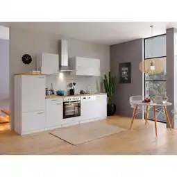 Netto Marken-Discount Respekta Küchenzeile KB280WWC 280 cm Weiß mit Glaskeramik Angebot