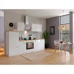 Netto Marken-Discount Respekta Küchenzeile KB280WWSC 280 cm Weiß mit Glaskeramik Angebot