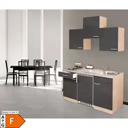 Netto Marken-Discount Respekta Küchenzeile KB150BG 150 cm Grau-Buche Nachbildung Angebot