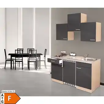 Netto Marken-Discount Respekta Küchenzeile KB150BG 150 cm Grau-Buche Nachbildung Angebot