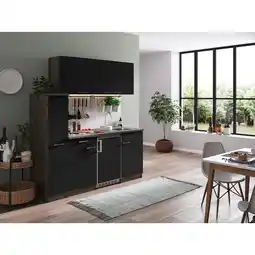 Netto Marken-Discount Respekta Küchenzeile KB180EYS 180 cm Schwarz-Eiche York Nachbildung Angebot