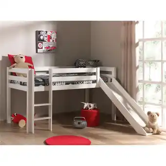 Netto Marken-Discount Vipack Spielbett Pino mit Rutsche, Kiefer massiv weiß lackiert Angebot