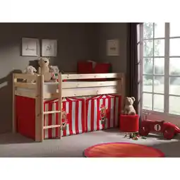 Netto Marken-Discount Vipack Spielbett Pino mit Textilset Zirkus, Kiefer massiv natur lackiert Angebot