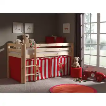 Netto Marken-Discount Vipack Spielbett Pino mit Textilset Zirkus, Kiefer massiv natur lackiert Angebot