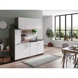 Netto Marken-Discount Respekta Küchenzeile KB180EYWC 180 cm Weiß-Eiche York Nachbildung Angebot