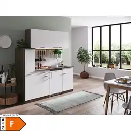 Netto Marken-Discount Respekta Küchenzeile KB180EYWC 180 cm Weiß-Eiche York Nachbildung Angebot