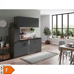 Netto Marken-Discount Respekta Küchenzeile KB180EYGC 180 cm Grau-Eiche York Nachbildung Angebot