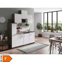 Netto Marken-Discount Respekta Küchenzeile KB180EYWMI 180 cm Weiß-Eiche York Nachbildung Angebot