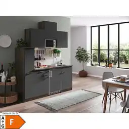 Netto Marken-Discount Respekta Küchenzeile KB180EYGMI 180 cm Grau-Eiche York Nachbildung Angebot