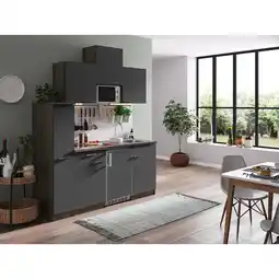 Netto Marken-Discount Respekta Küchenzeile KB180EYGMIC 180 cm Grau-Eiche York Nachbildung Angebot