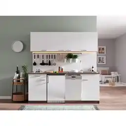 Netto Marken-Discount Respekta Küchenzeile KB195EYW 195 cm Weiß-Eiche York Nachbildung Angebot