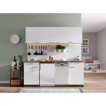 Netto Marken-Discount Respekta Küchenzeile KB195EYW 195 cm Weiß-Eiche York Nachbildung Angebot
