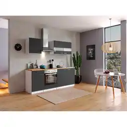 Netto Marken-Discount Respekta Küchenzeile KB210WGC 210 cm Weiß - Grau Angebot