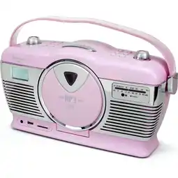 Netto Marken-Discount Soundmaster RCD1350PI Retro CD/MP3/USB Radio in pink Angebot