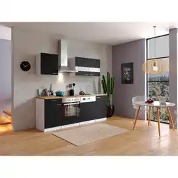 Netto Marken-Discount Respekta Küchenzeile KB220WSC 220 cm Weiß - Schwarz Angebot