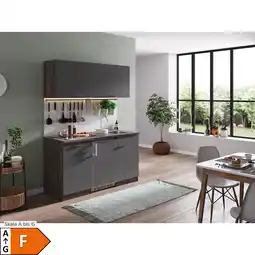 Netto Marken-Discount Respekta Küchenzeile KB150EYGC 150 cm Grau-Eiche York Nachbildung Angebot