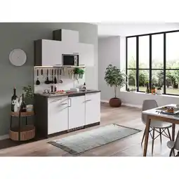 Netto Marken-Discount Respekta Küchenzeile KB150EYWMI 150 cm Weiß-Eiche York Nachbildung Angebot
