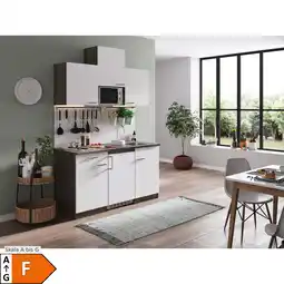 Netto Marken-Discount Respekta Küchenzeile KB150EYWMI 150 cm Weiß-Eiche York Nachbildung Angebot